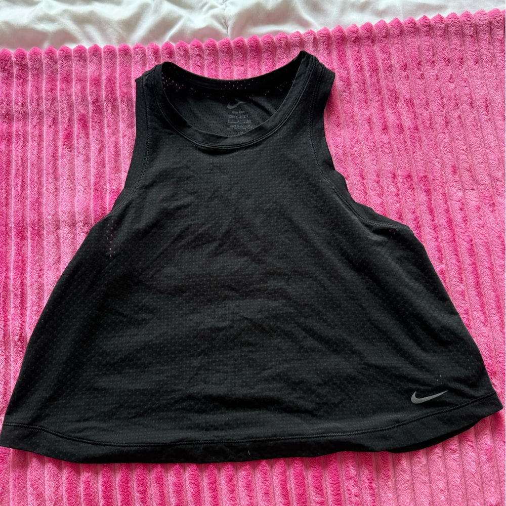 Nike Black Sleeveless Crop Muscle Tee